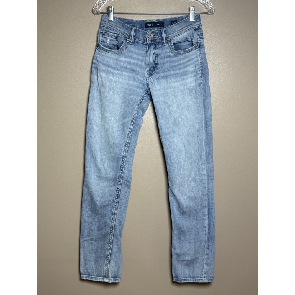 BKE Alec Jeans Med Wash W Rinse Men's Size 28x32 Mid-Rise Stretch Slim Fit